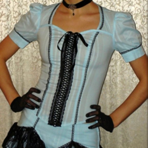 Vintage Lip Service Through the Looking Glass Ribbon Top - Picture 1 of 13